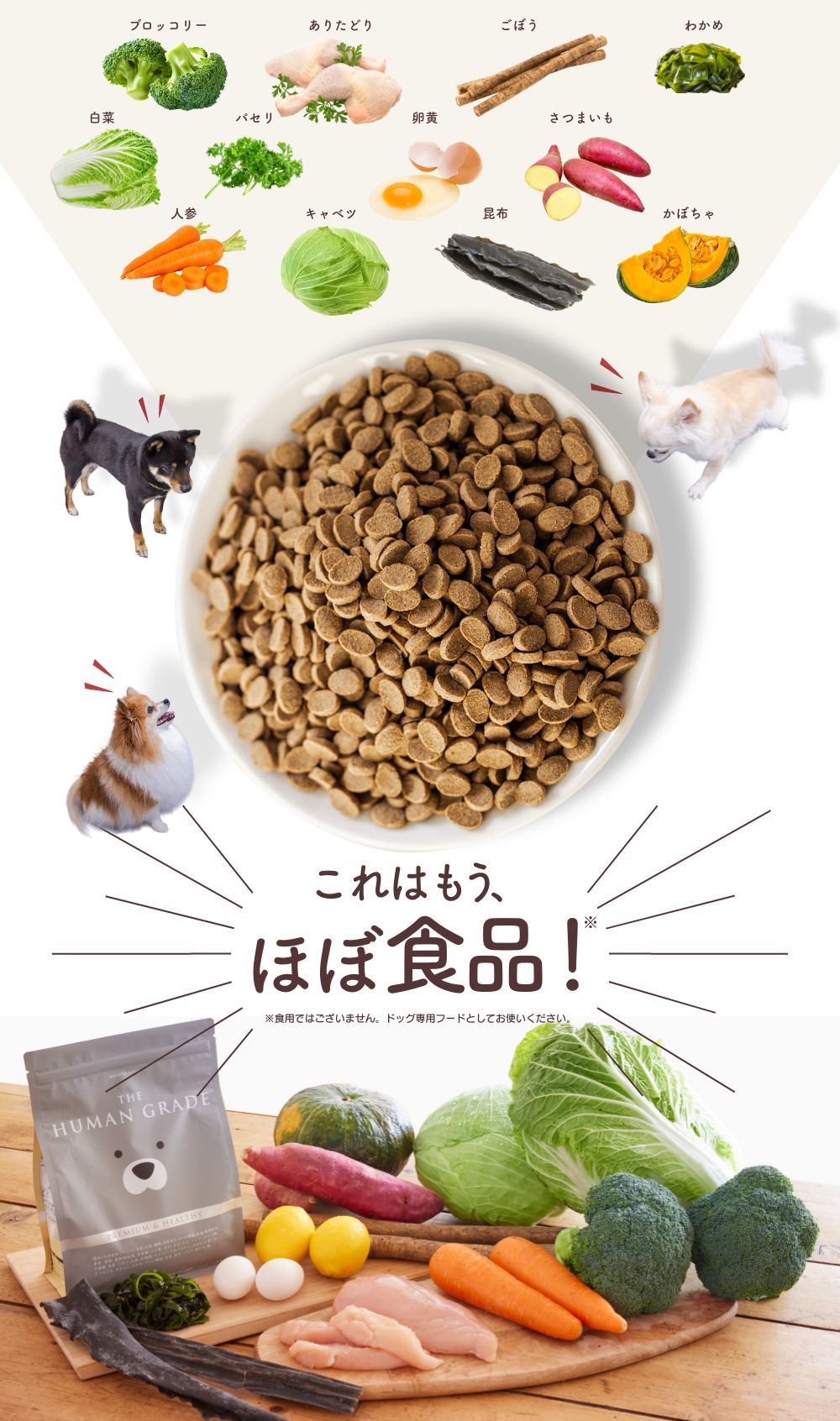 これはもう、ほぼ食品！※食用ではございません。ドッグ専用フードとしてお使いください。